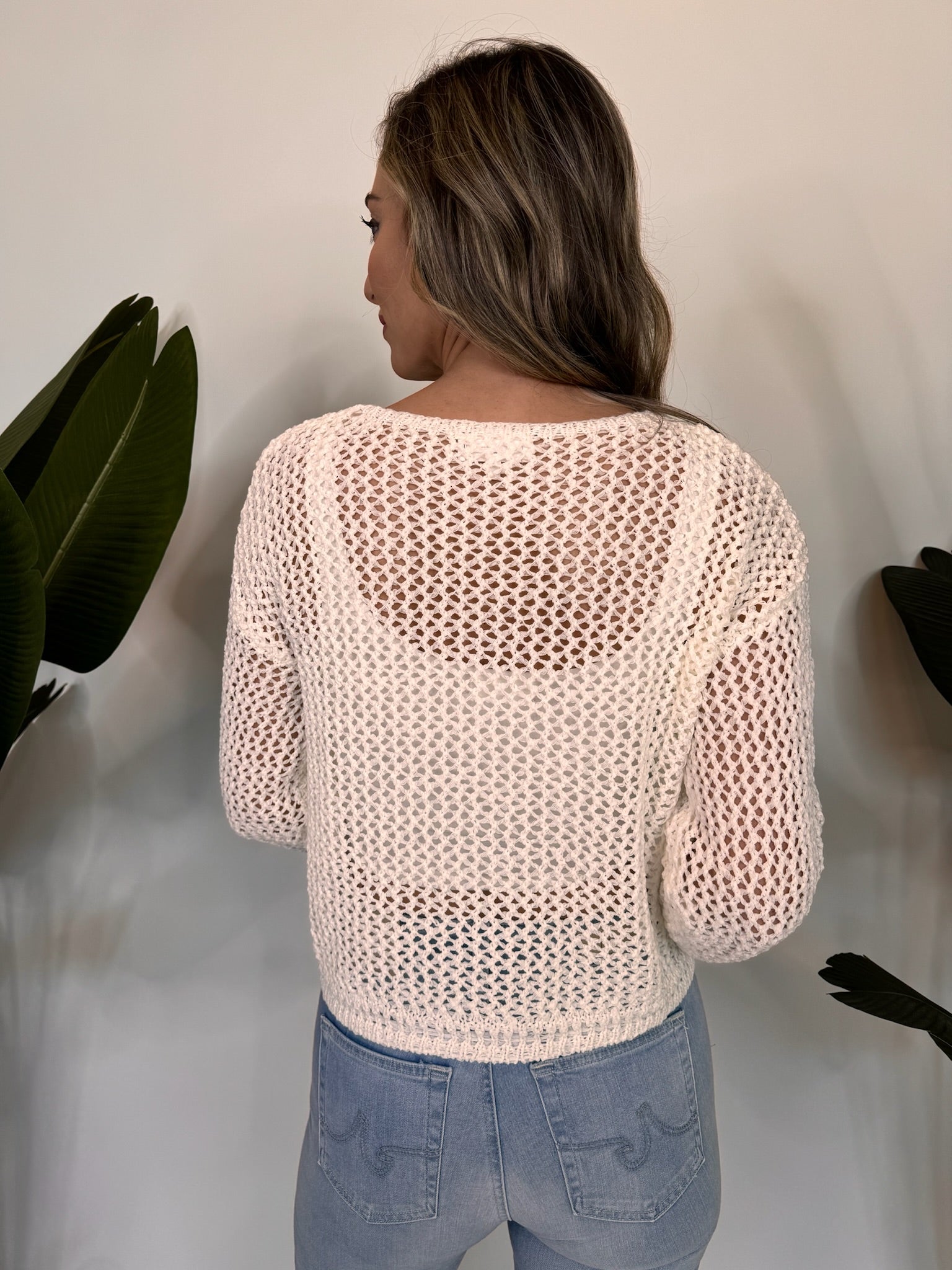 Bella Dahl Relaxed Dropped Shoulder Sweater Off White