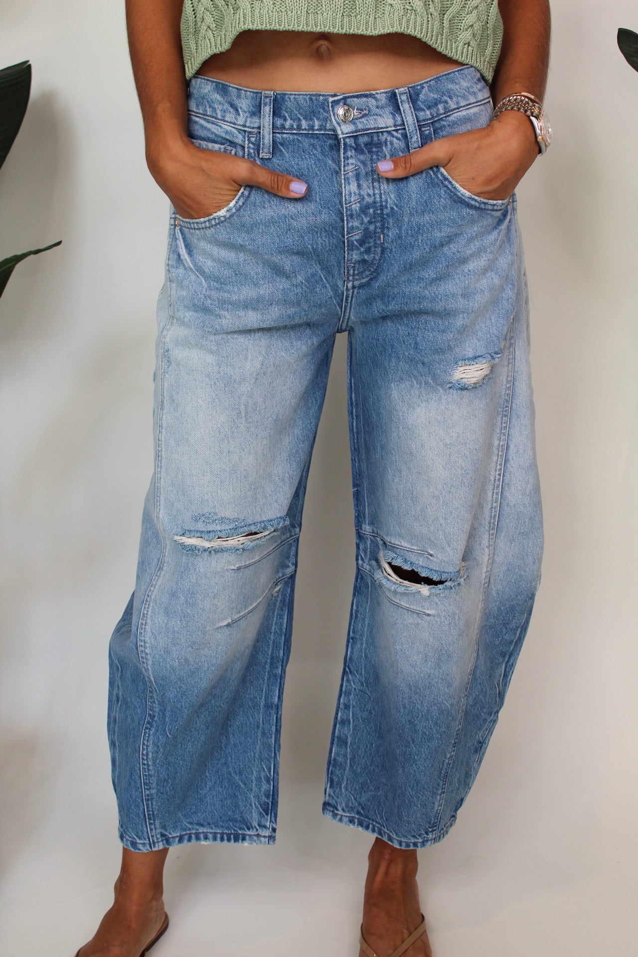 Free People Good Luck Mid Rise Barrel Jean | Vagabond Apparel Boutique