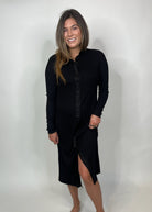 Bella Dahl Rib Button Down Shirt Dress Black | Vagabond Apparel Boutique