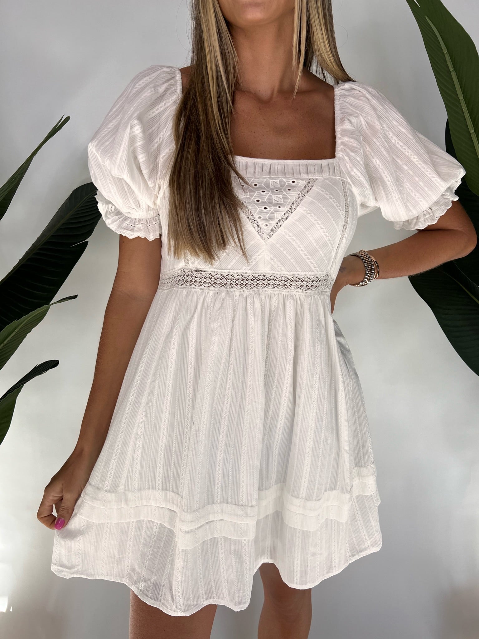 Reset Puff Sleeve Dress Ivory