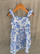 Angel Dear Blue Roses Paperbag Ruffle Sundress And Diaper Cover