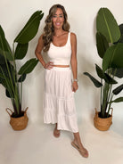 Bella Dahl Ladder Trim Maxi Skirt White