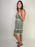 Phie Swirl Mini Dress Sage | Vagabond Apparel Boutique