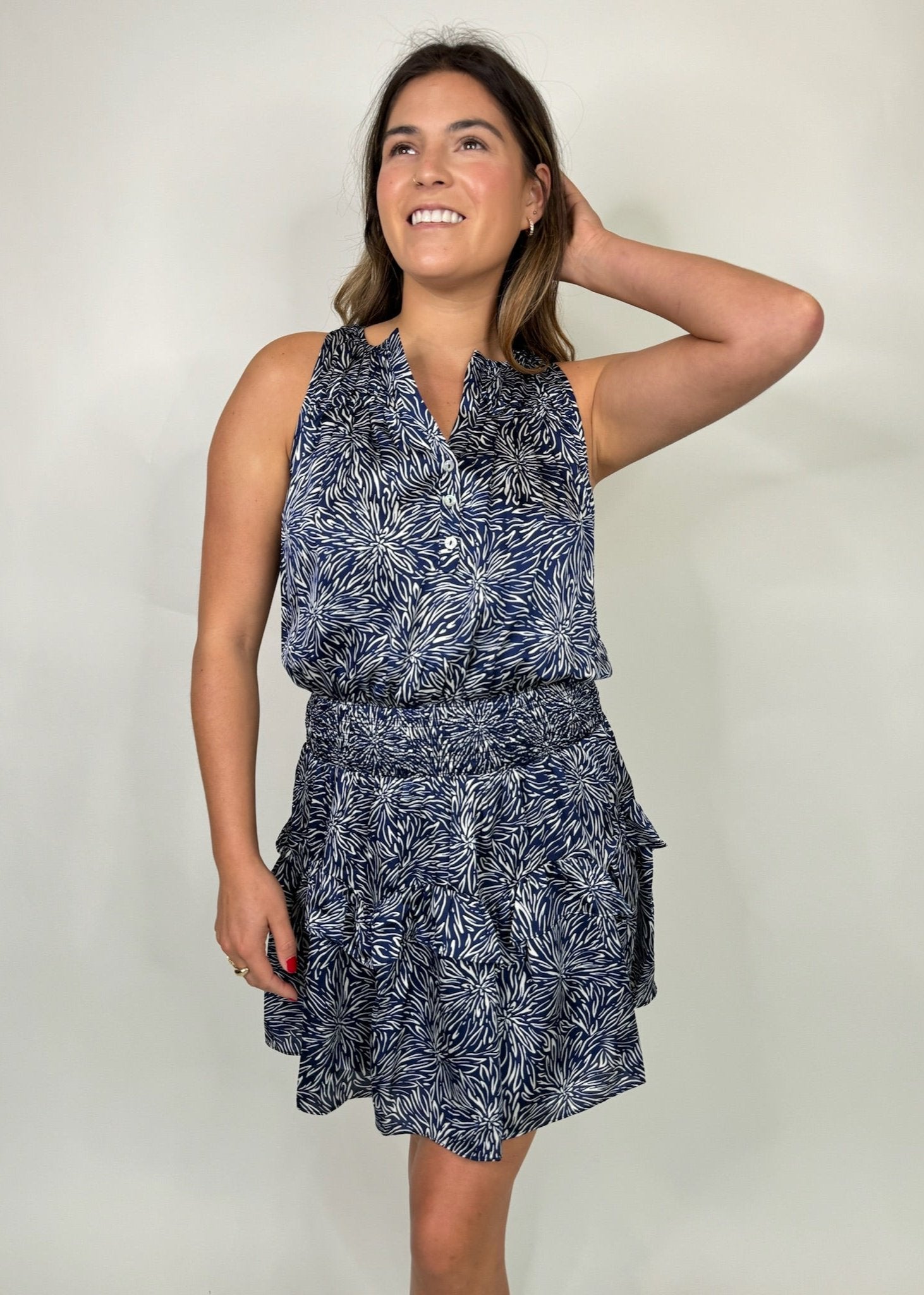 Reset Vivi Dress Navy Combo | Vagabond Apparel Boutique