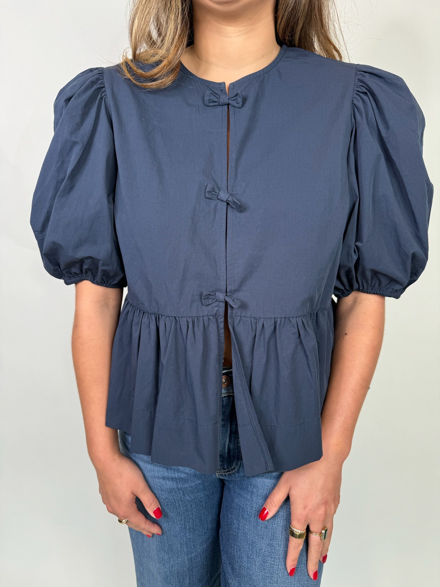 Reset Polly Top Navy | Vagabond Apparel Boutique