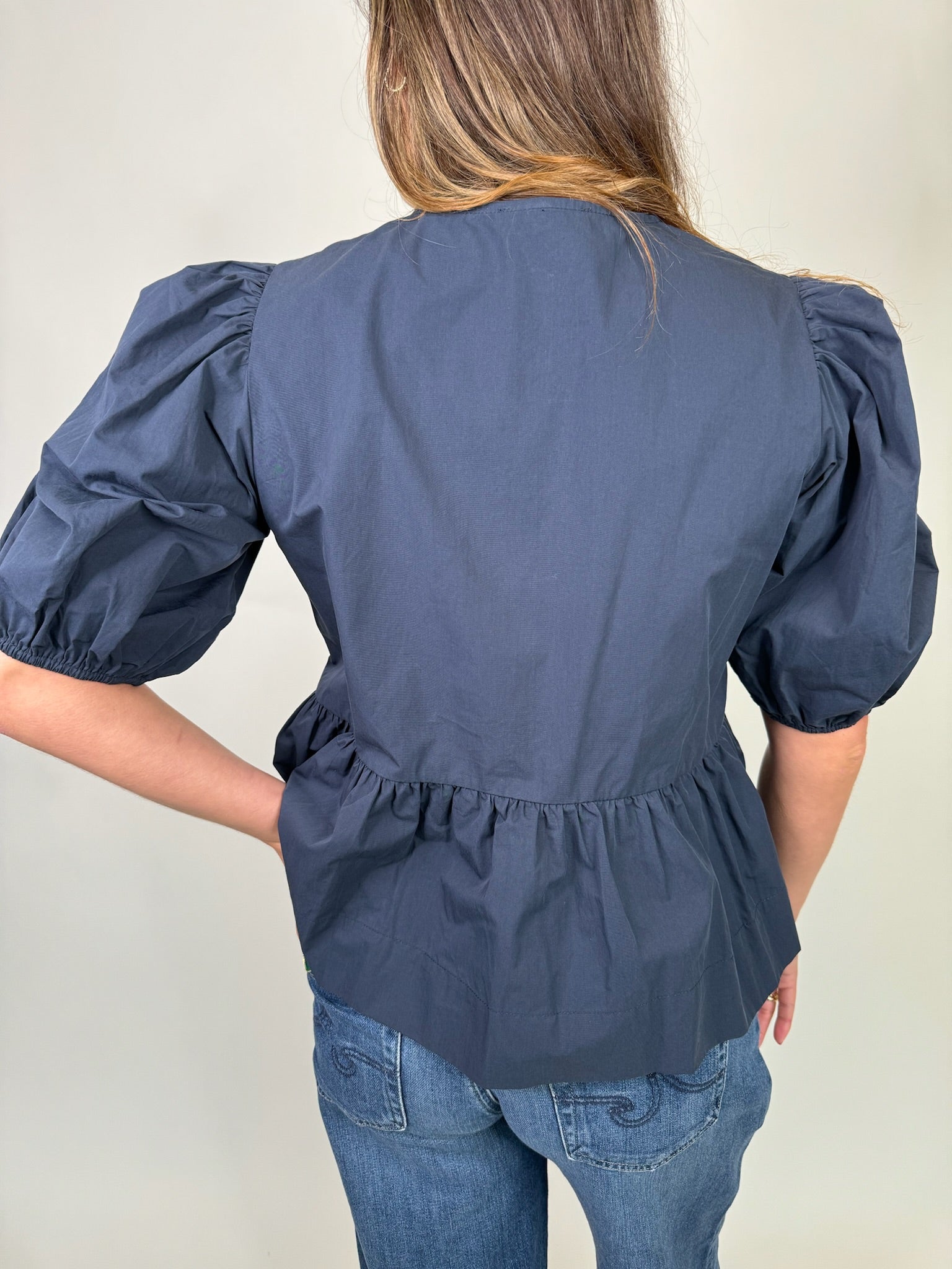 Reset Polly Top Navy | Vagabond Apparel Boutique