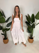 Sole Linen Long Dress White