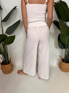 Sole Nicole Linen Tie Pant White