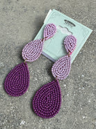 GSA Teardrop Earrings Purple | Vagabond Apparel Boutique