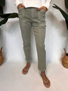 Spanx Stretch Twill Straight Leg Pant Olive Oil