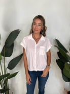 Splendid Short Sleeve Paige Shirt White | Vagabond Apparel Boutique