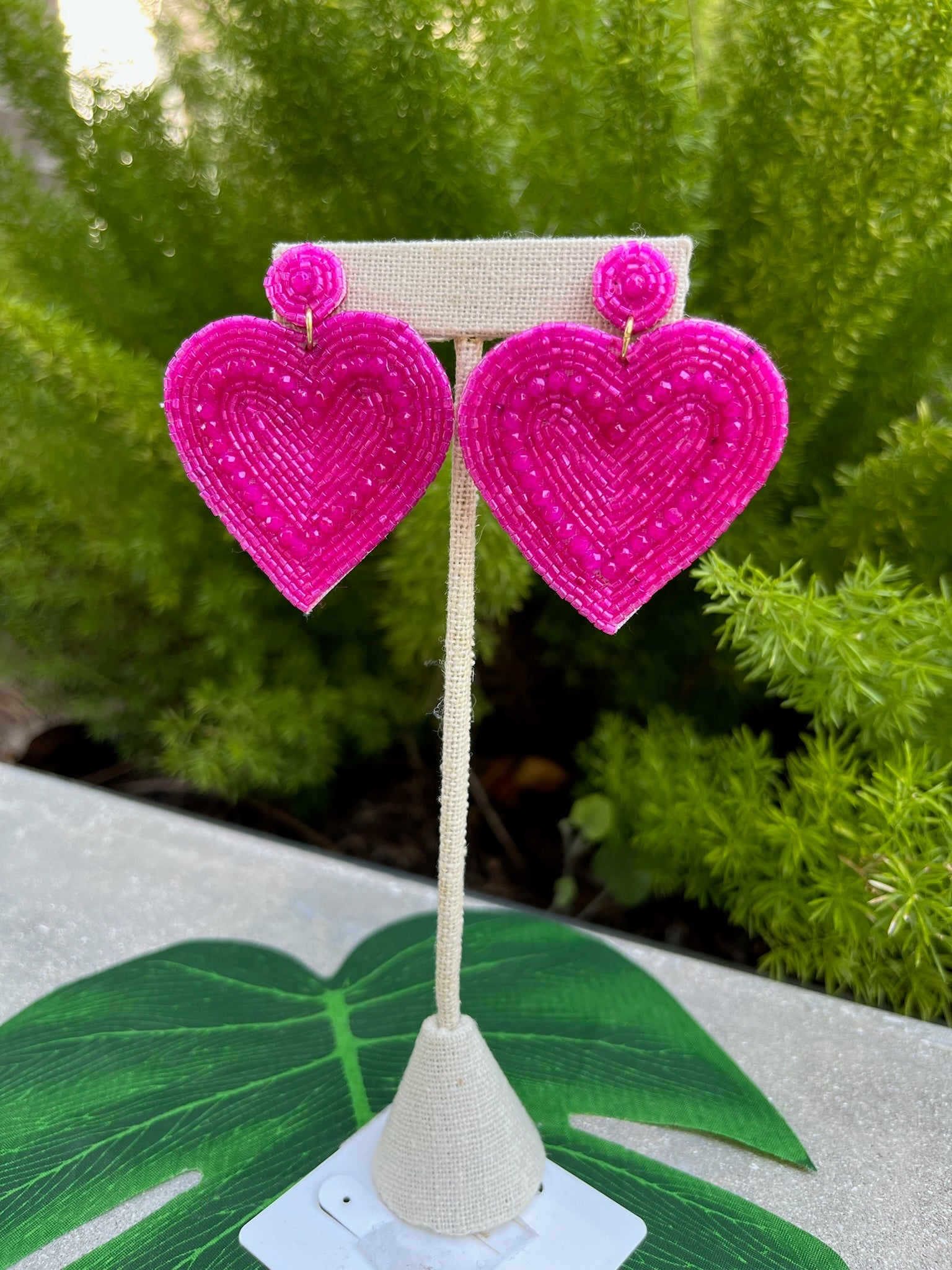 GSA Seed Bead Heart Earring