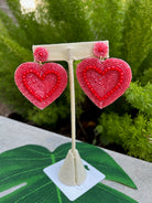 GSA Seed Bead Heart Earring