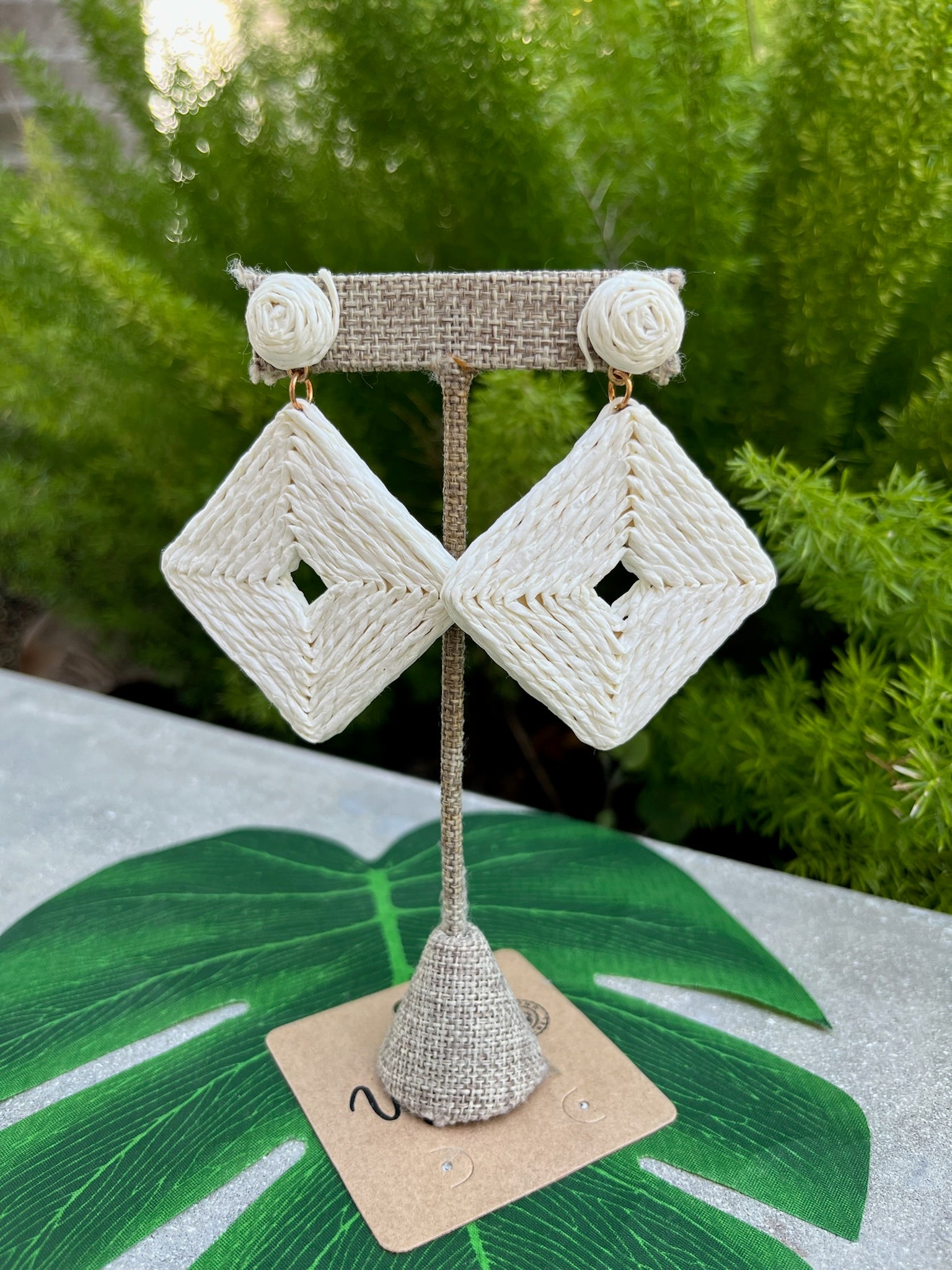 GSA Raffia Square Earrings