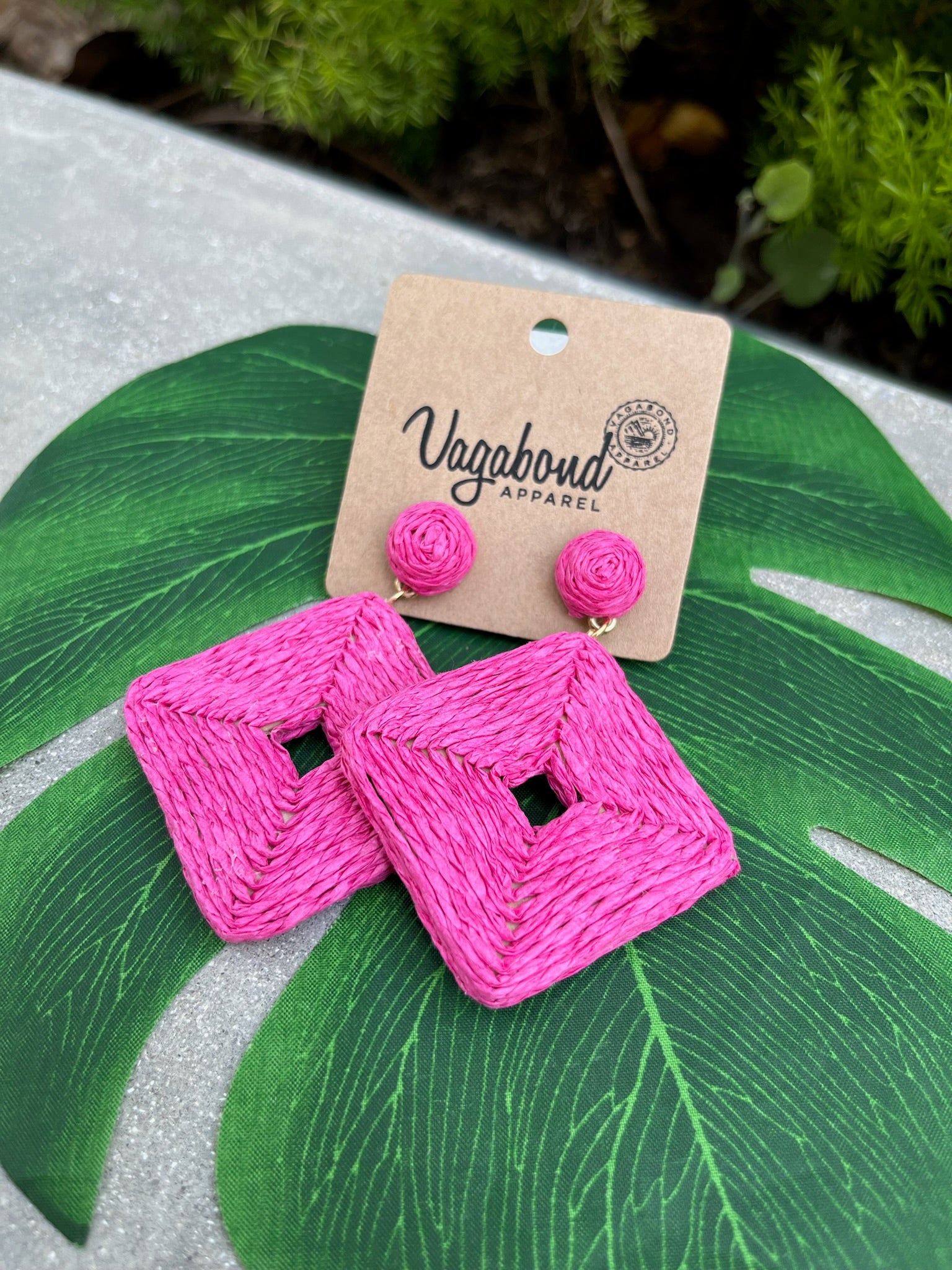 GSA Raffia Square Earrings