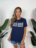 Town Pride Adult Triple Palm Beach Tee Navy