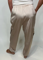 KLD Satin Cargo Joggers Champagne | Vagabond Apparel Boutique