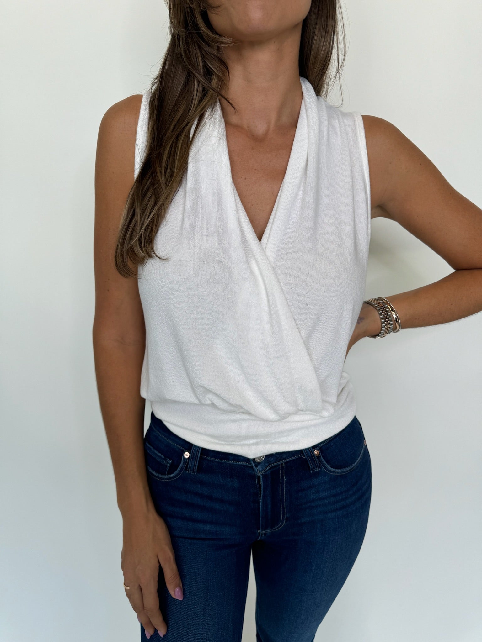 KLD Sleeveless Surplice Top | Vagabond Apparel Boutique