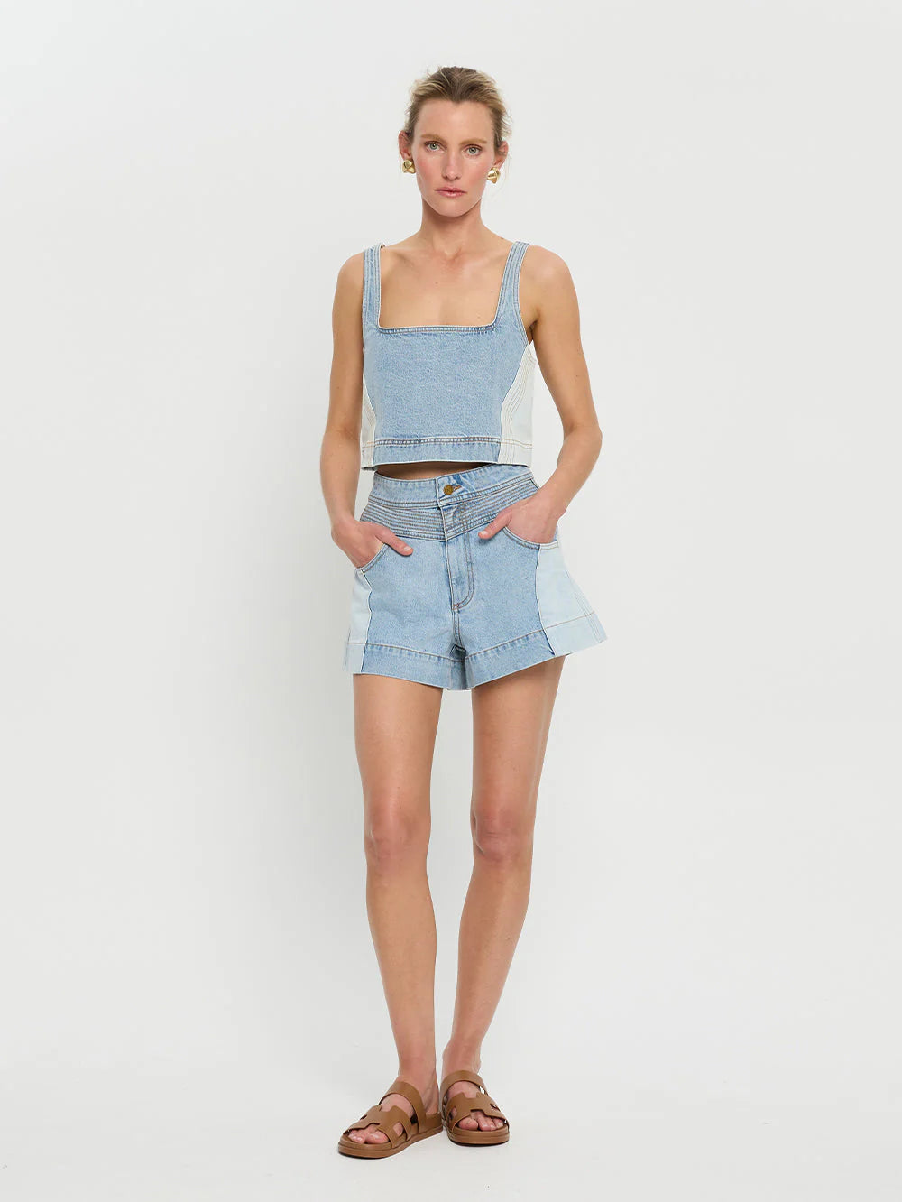 Kivari Carla Denim Top  | Vagabond Apparel Boutique