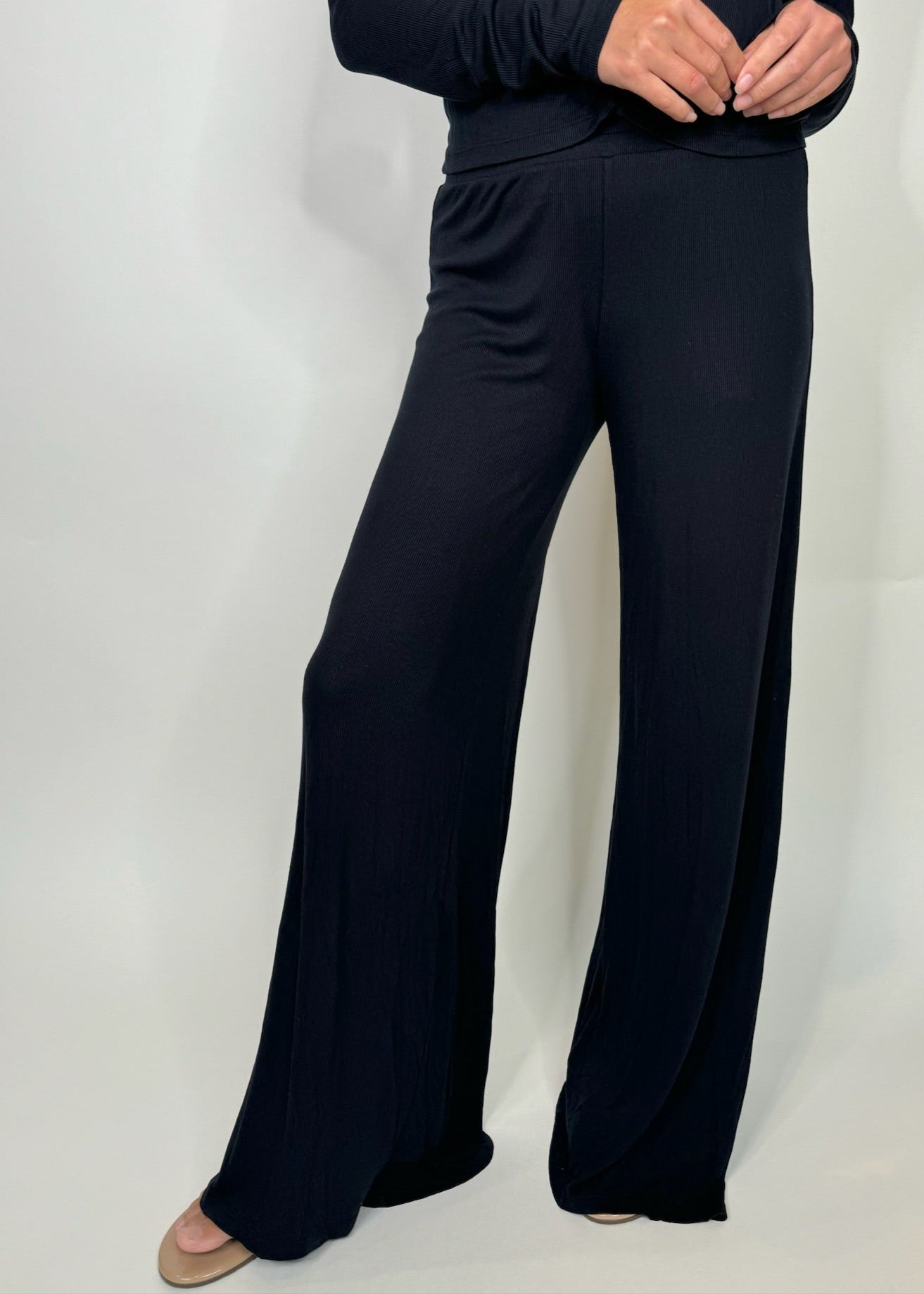 LA Made Jonah Wide Leg Pant Black | Vagabond Apparel Boutique