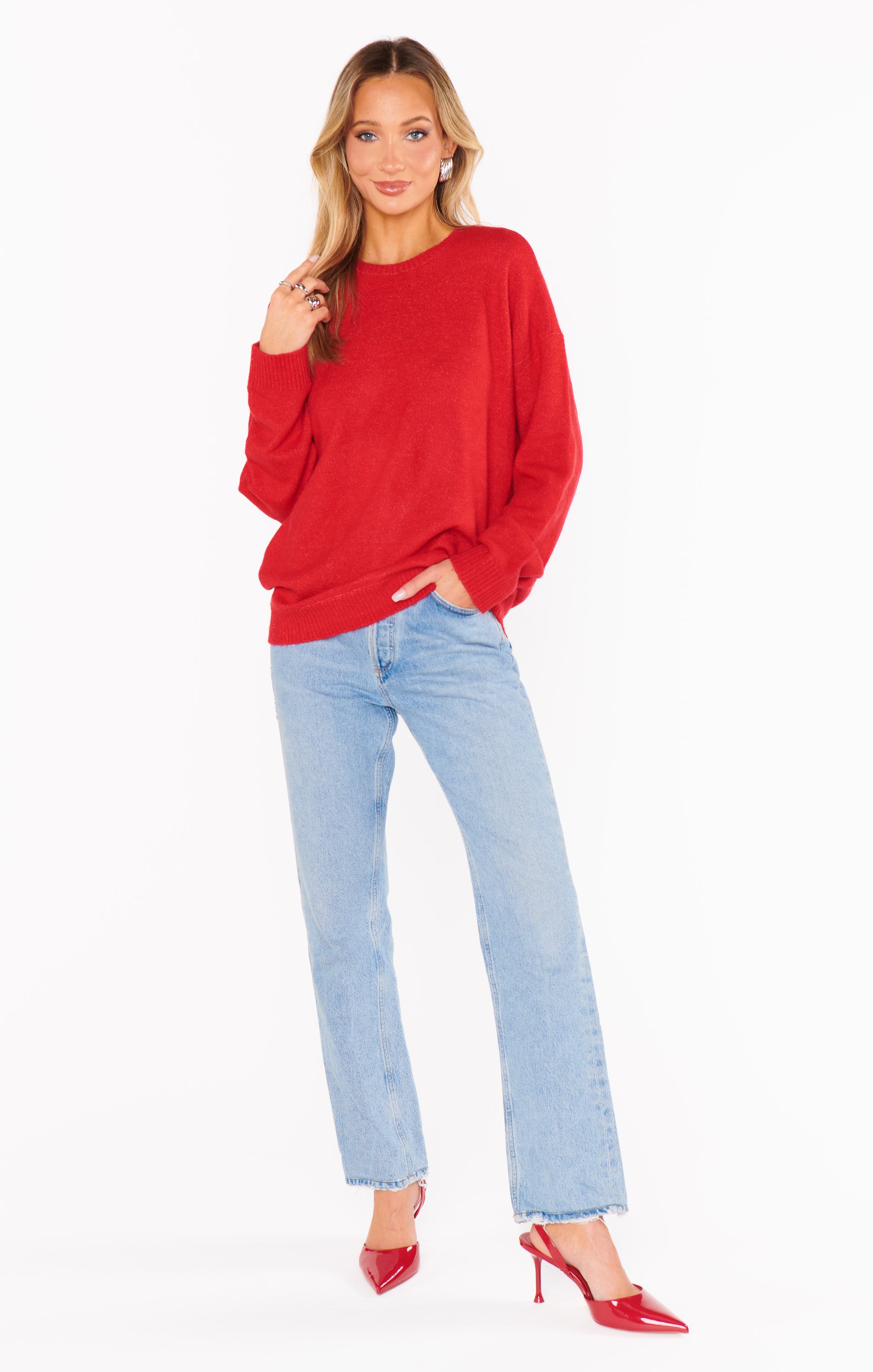 Show Me Your Mumu Feel Good Sweater Red Knit | Vagabond Apparel Boutique