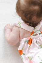 Mila & Rose Tangerine Ruffle Cross Back Romper | Vagabond Apparel Boutique