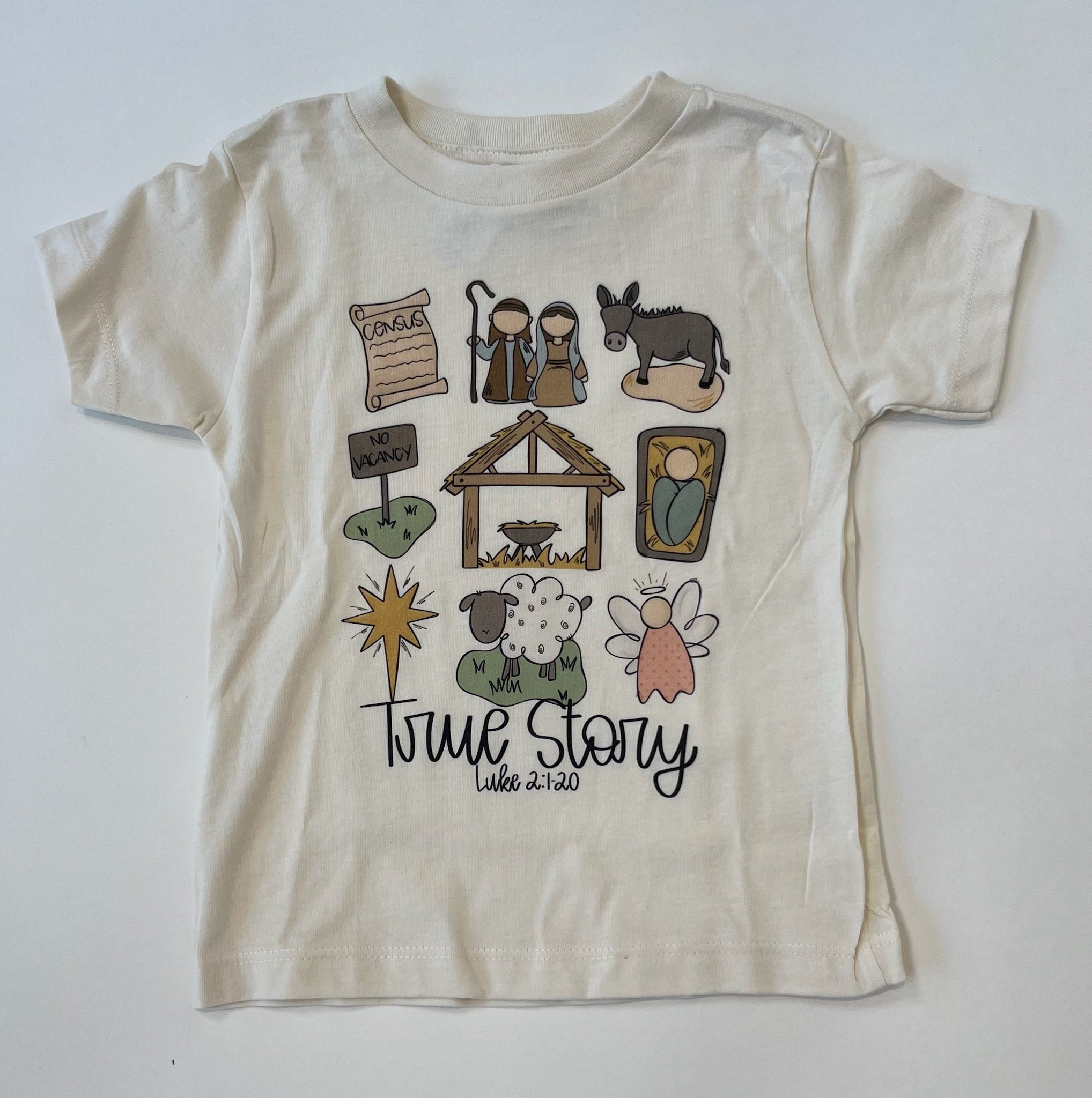 Madi Moosh Kid True Story Christmas Tee Natural | Vagabond Apparel Boutique