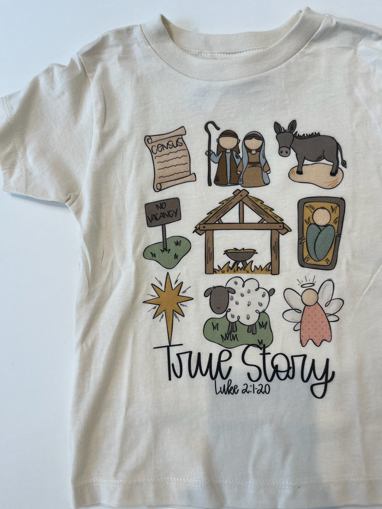 Madi Moosh Kid True Story Christmas Tee Natural | Vagabond Apparel Boutique