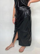 Melissa Nepton Marina Faux Leather Midi Skirt | Vagabond Apparel Boutique