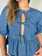 Olivaceous Denim Top | Vagabond Apparel Boutique