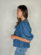 Olivaceous Denim Top | Vagabond Apparel Boutique