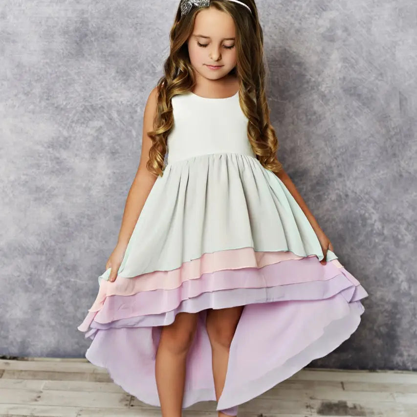 Oopsie Kid Hi-Lo Frill Tier Ombre Dress | Vagabond Apparel Boutique