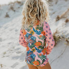 Oopsie Daisy Kid Pink Tropical Zip Rash Guard | Vagabond Apparel Boutique