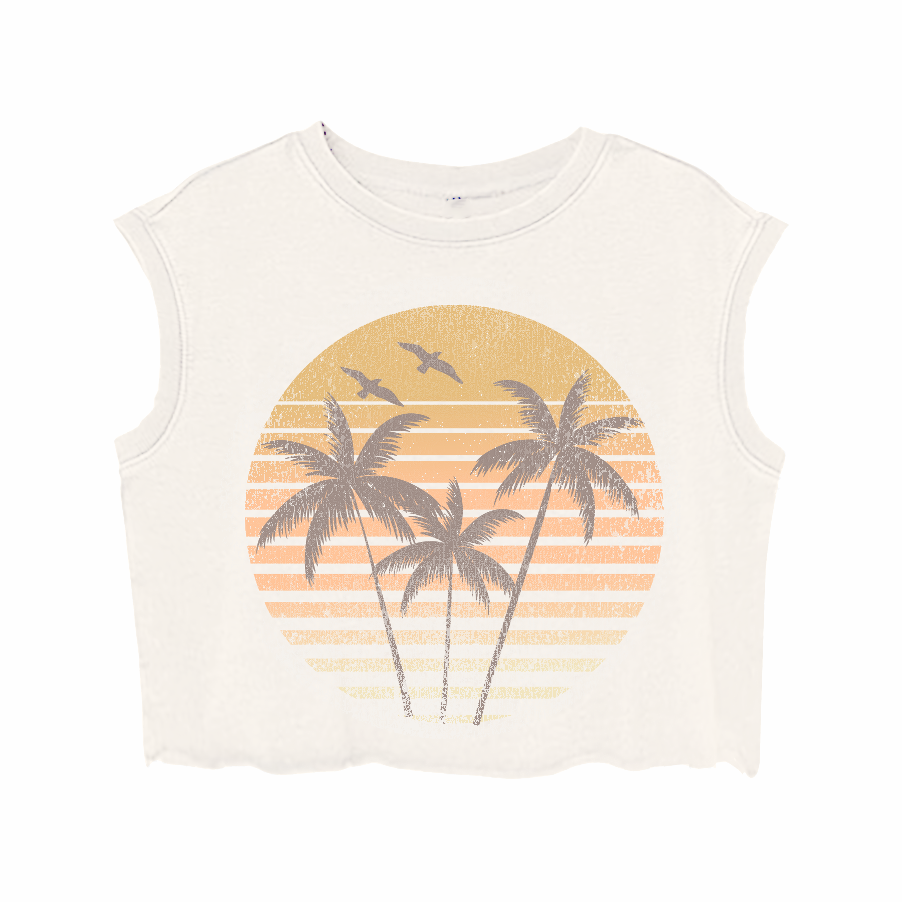 Tiny Whales Palms Dreams Boxy Muscle Tank Natural