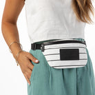 Aloha Pinstripe Mini Hip Pack Black/White | Vagabond Apparel Boutique