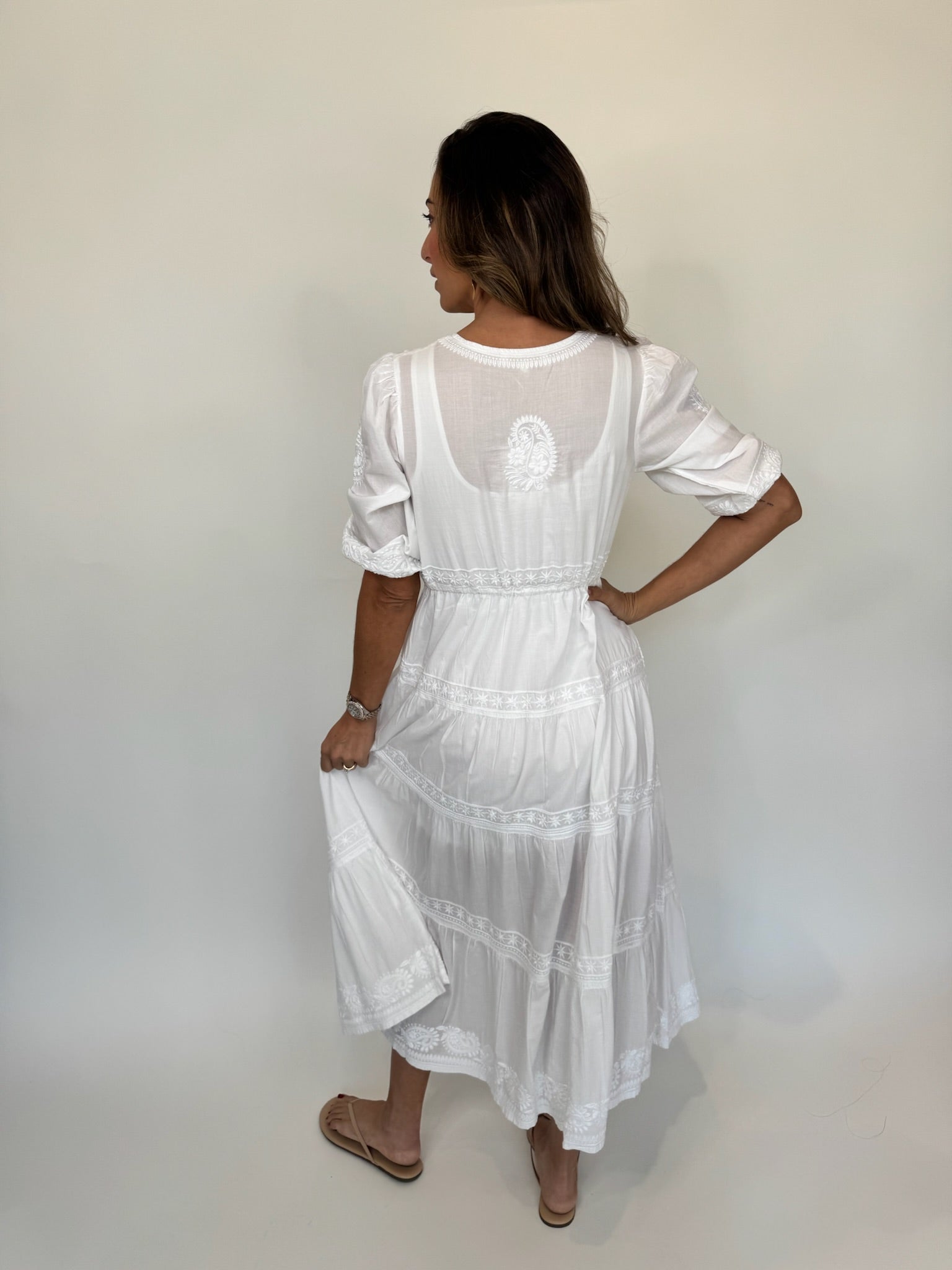 Pranella Azul Kaftan Maxi Dress White | Vagabond Apparel Boutique