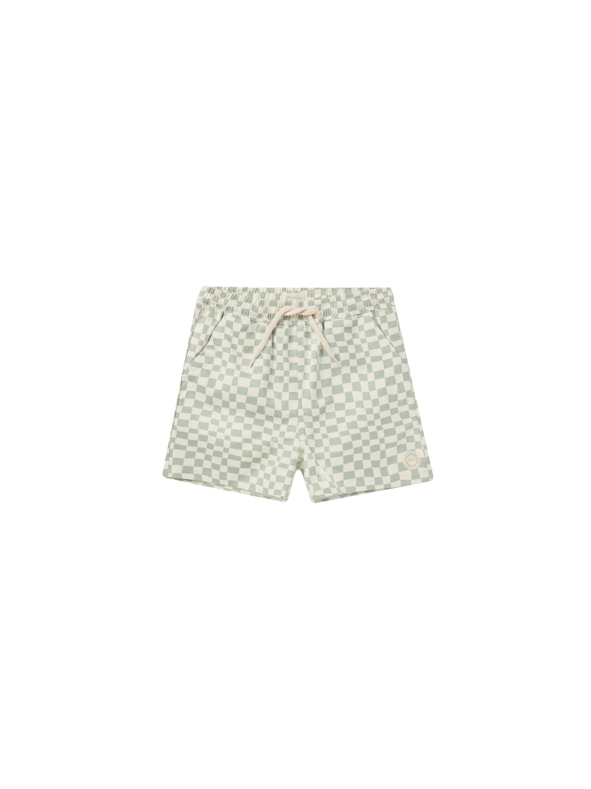 Rylee & Cru Boardshort Seafoam Check