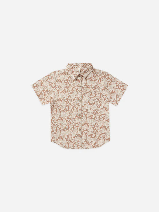 Rylee & Cru Collared Short Sleeve Shirt Plumeria