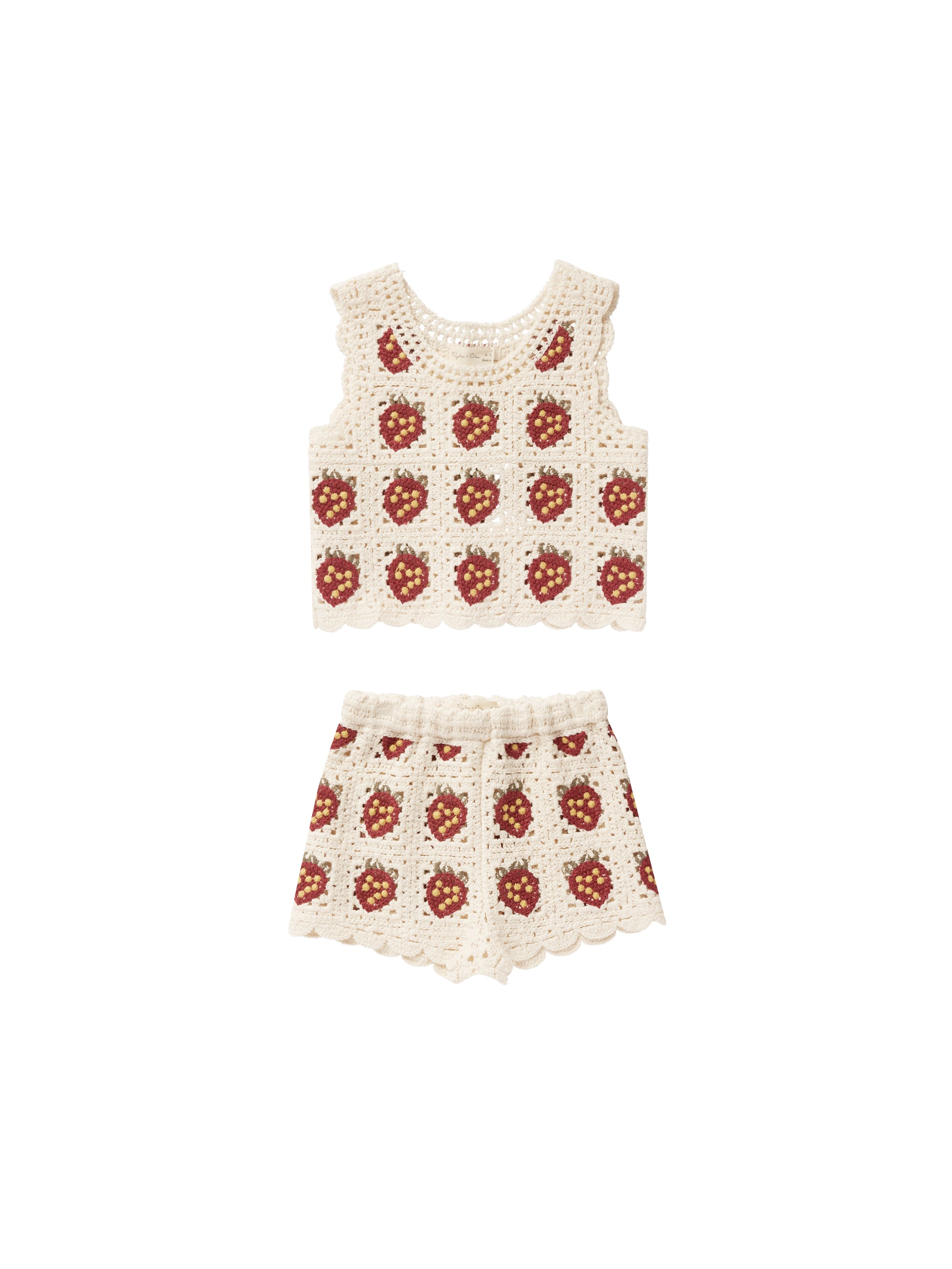 Rylee & Cru Crochet Tank Set Strawberry