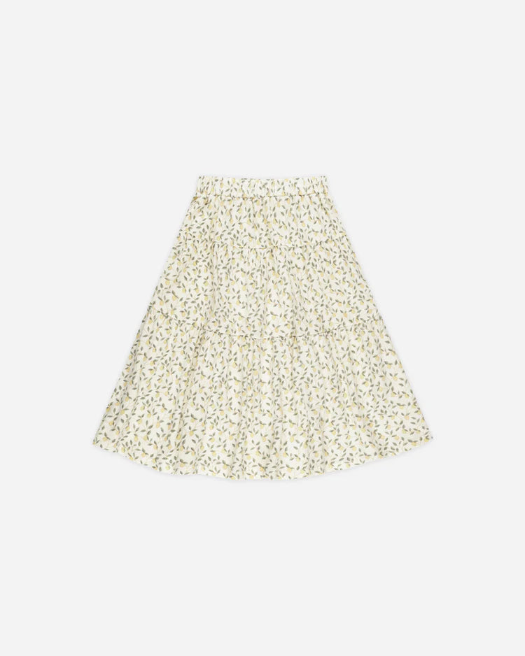 Rylee & Cru Tiered Midi Skirt Lemons | Vagabond Apparel Boutique