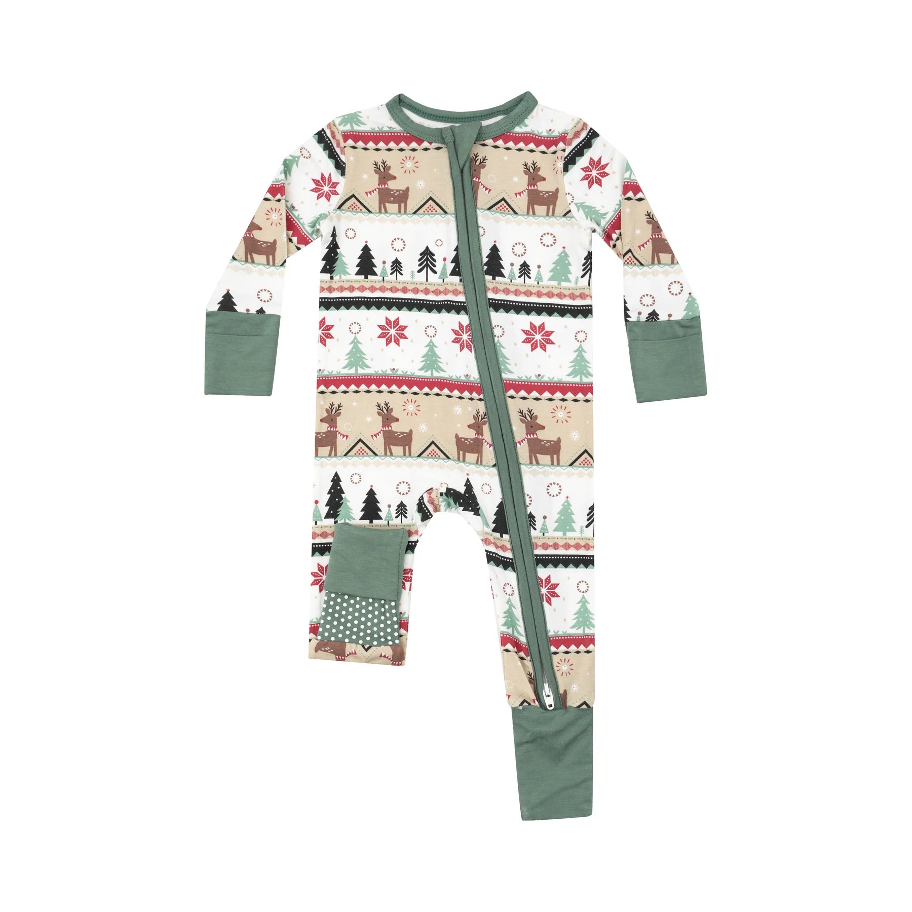 Angel Dear Reindeer Fair Isle 2-Way Zipper Romper | Vagabond Apparel Boutique