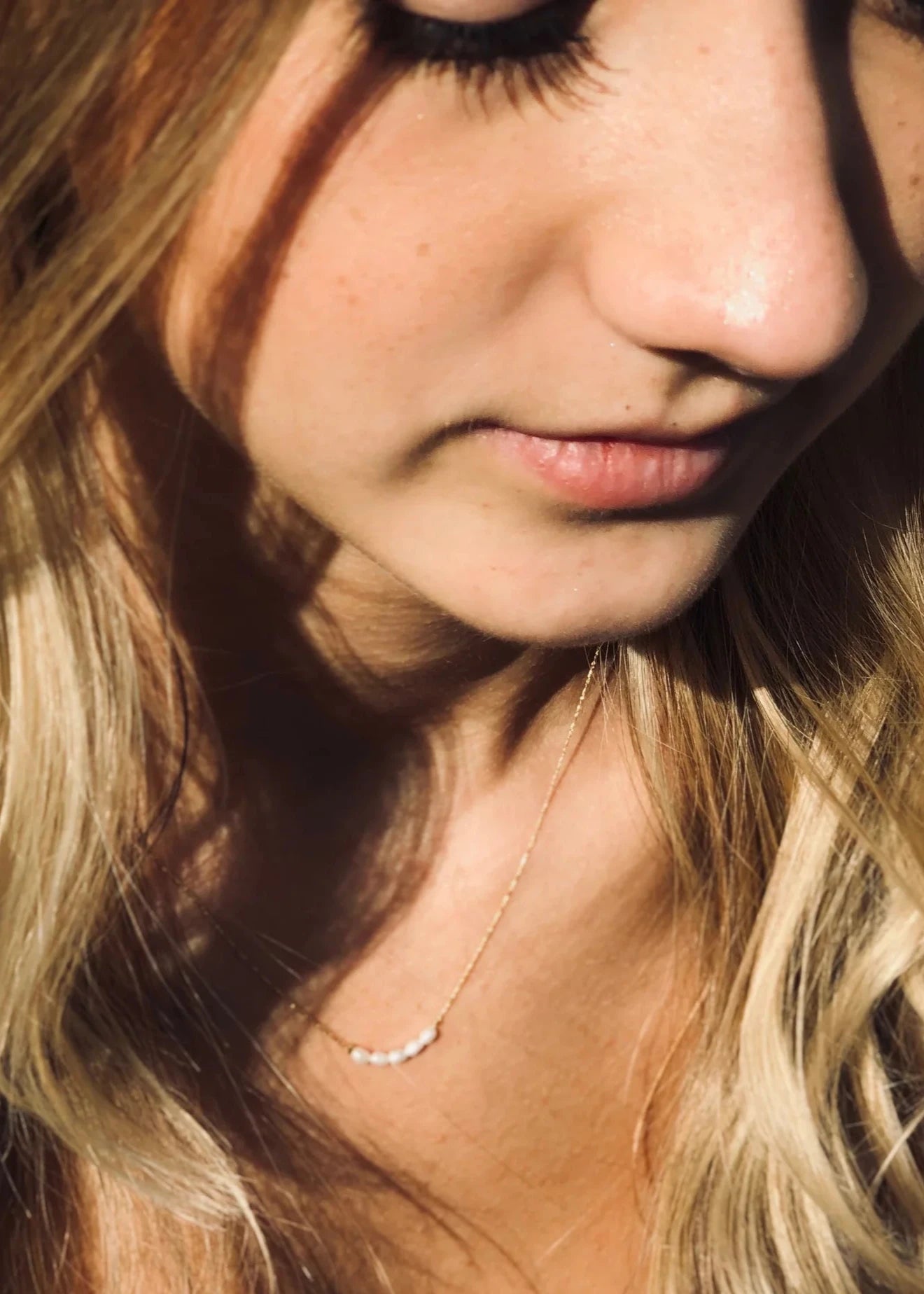 Silver Girl Curved Stone Necklace | Vagabond Apparel Boutique