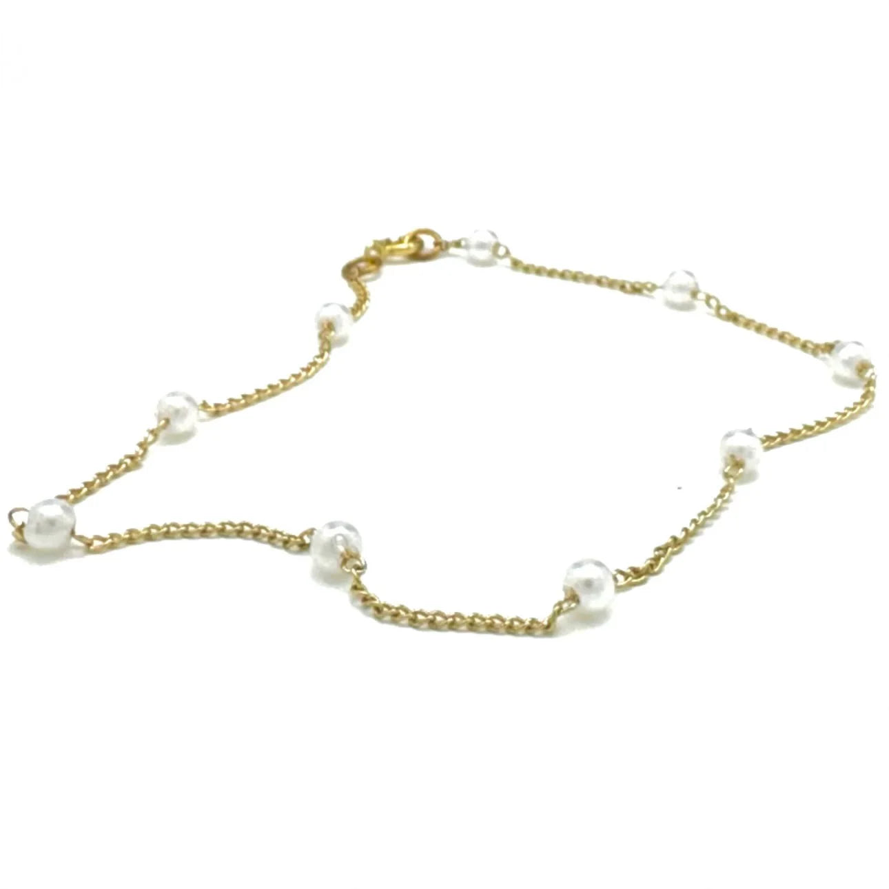 Silver Girl Multi Pearl Chain Anklet | Vagabond Apparel Boutique