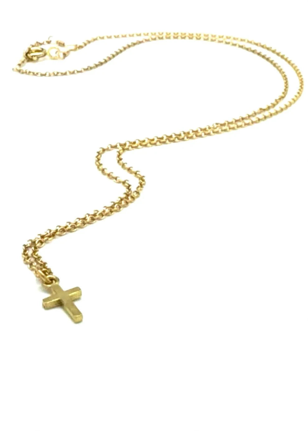 Silver Girl Tiny Cross Necklace | Vagabond Apparel Boutique