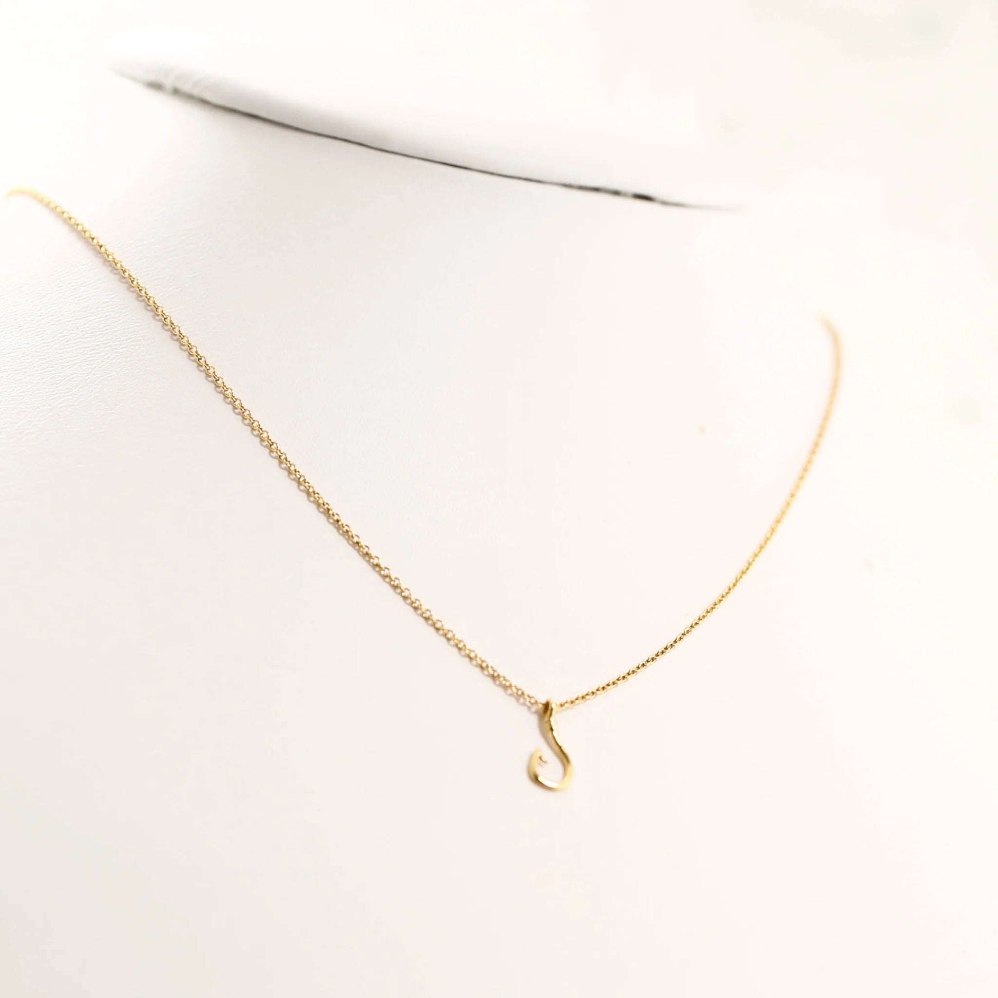 Silver Girl Tiny Hook Necklace Gold | Vagabond Apparel Boutique