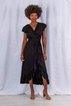 Sea Lustre Havana Maxi Wrap Dress Black | Vagabond Apparel Boutique