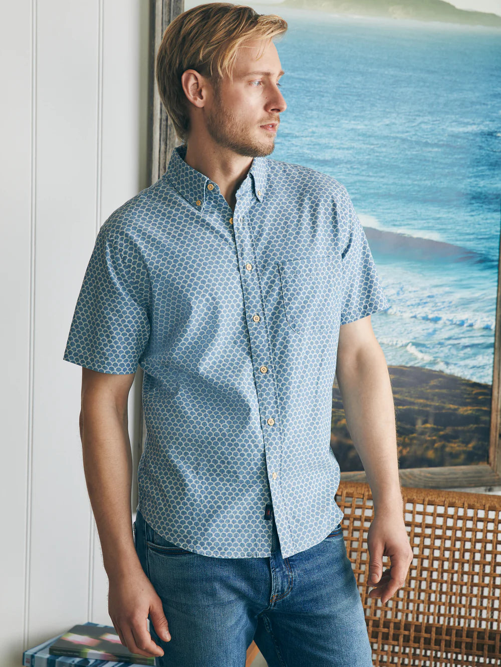 Faherty Men Short Sleeve Playa Shirt | Vagabond Apparel Boutique