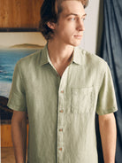 Faherty Men Short Sleeve Palma Linen Shirt | Vagabond Apparel Boutique