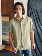 Faherty Men Short Sleeve Palma Linen Shirt | Vagabond Apparel Boutique