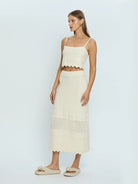 Kivari Sabela Knit Skirt Cream | Vagabond Apparel Boutique